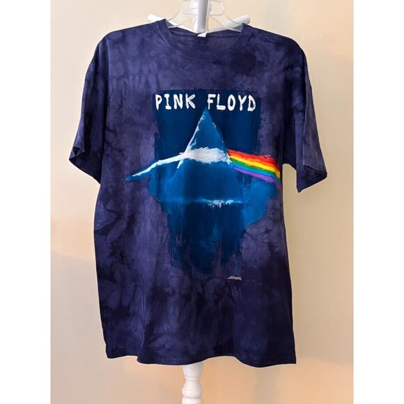 Liquid Blue Pink Floyd Tie-Dye T-Shirt Dark Side of the Moon Graphic Unisex 2XL - Picture 1 of 3